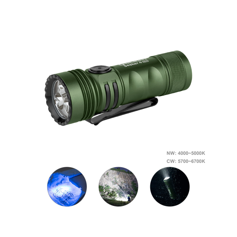 Olight Seeker 4 Mini 1200 Lumens Mini EDC Torch with White & UV Light-Olight-ProHobbies