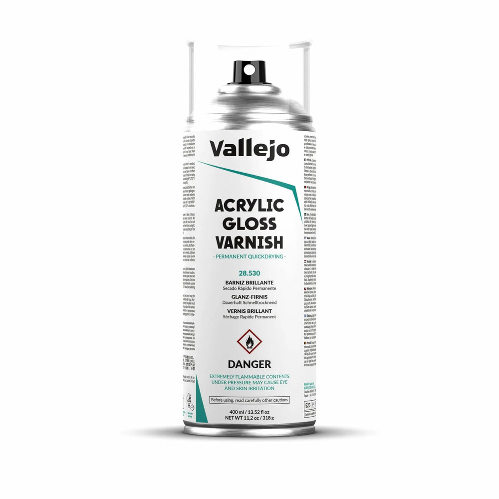 Vallejo Aerosol Spray Primer - Gloss Varnish 400ml-Lets Play Games-ProHobbies