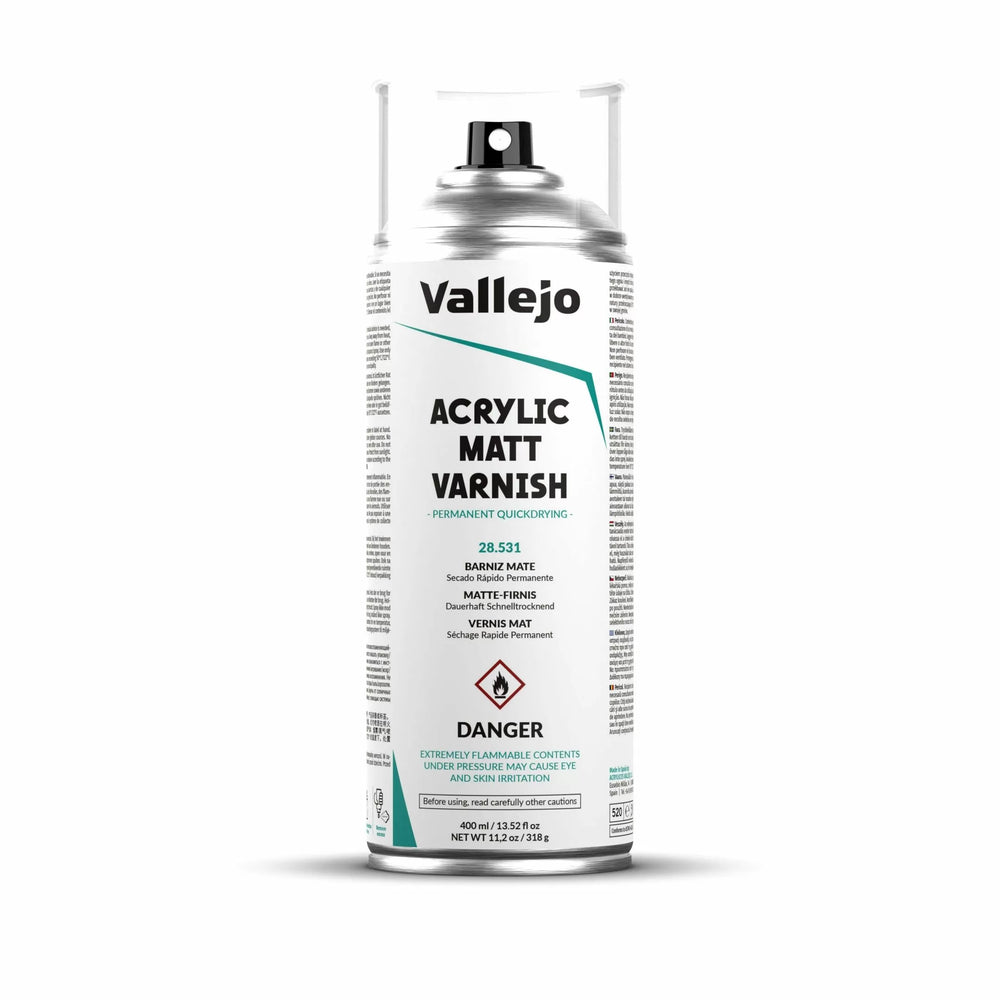 Vallejo Aerosol Spray Primer - Matt Varnish 400ml-Lets Play Games-ProHobbies