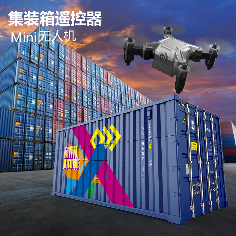 JHL 2.4G Mini RC Folding Drone with Container Shape Remote Control+480P Wifi Camera