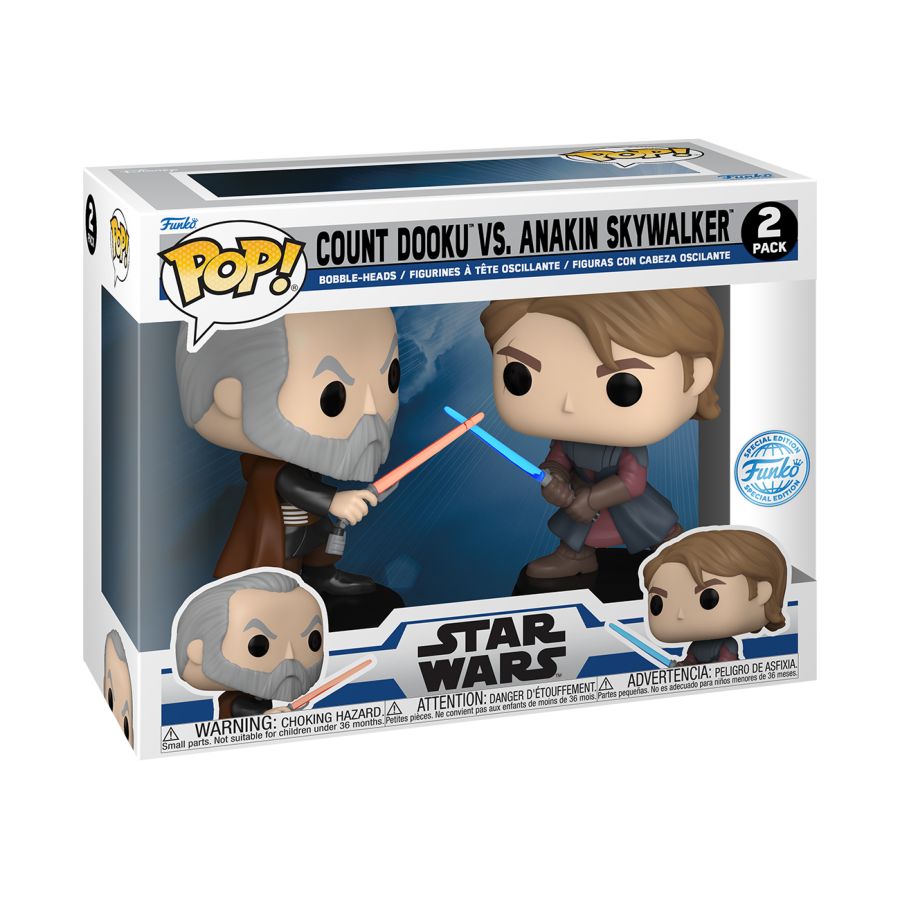 
                  
                    Star Wars: The Clone Wars - Anakin Skywalker Vs Count Dooku US Exclusive Pop! Vinyl 2-Pack [RS]
                  
                