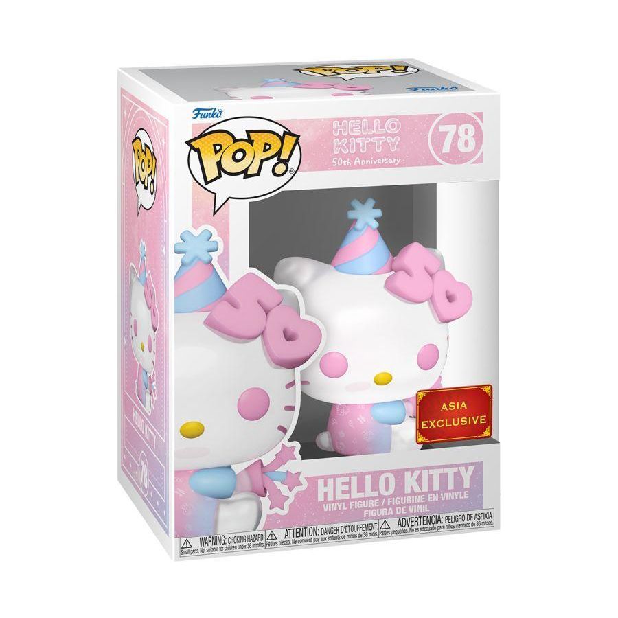 Hello Kitty 50th - Hello Kitty with Party Hat Exclusive Pop! Vinyl [RS]-Collectible figure-Funko POP-ProHobbies