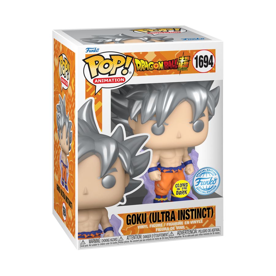 
                  
                    Dragonball Super - Goku (Ultra Instinct) US Exclusive Glow Pop! Vinyl [RS]
                  
                