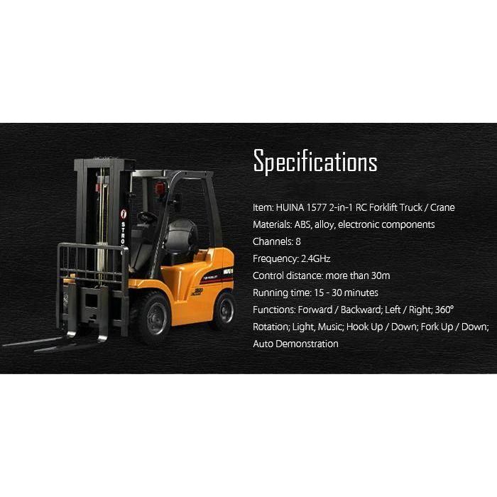 
                  
                    HuiNa Toys 1577 1/10 8Ch Rc Forklift-RC Construction-Huina-ProHobbies
                  
                