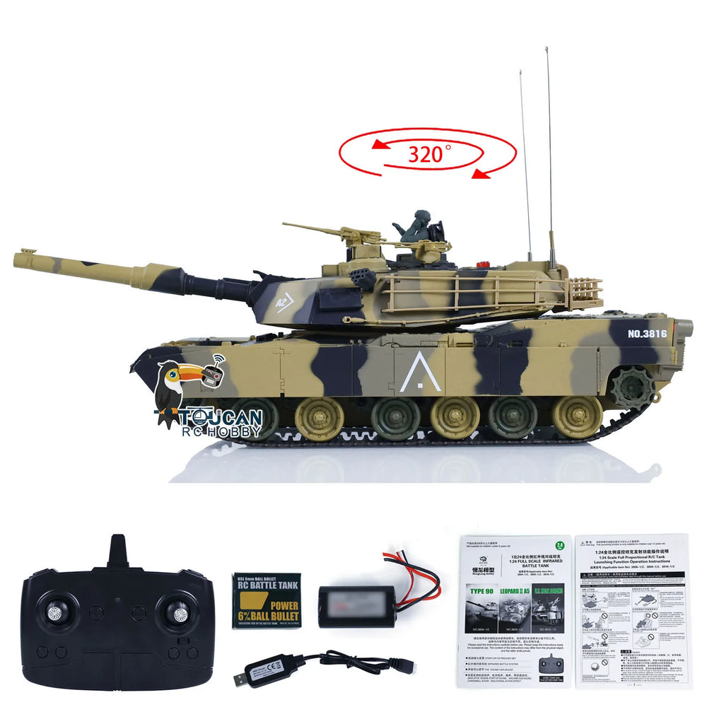 Heng Long M1A2 1/24 RC Tank Abrams 2.4G RC 3816-rc tank-Heng Long-ProHobbies