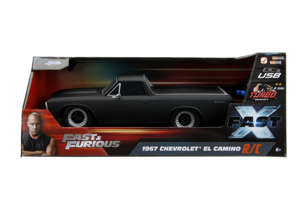 
                  
                    Fast & Furious - 1967 Chev El Camino 1:16 Scale Remote Control Car
                  
                