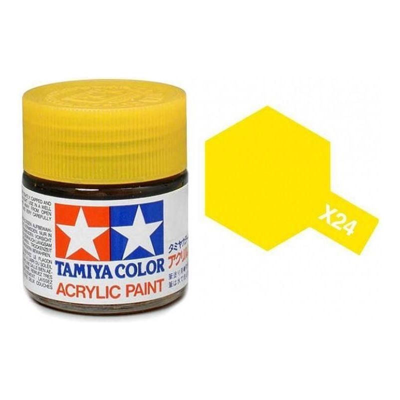 TAMIYA ACRYLIC MINI X-24 CLEAR YELLOW-Tamiya-ProHobbies