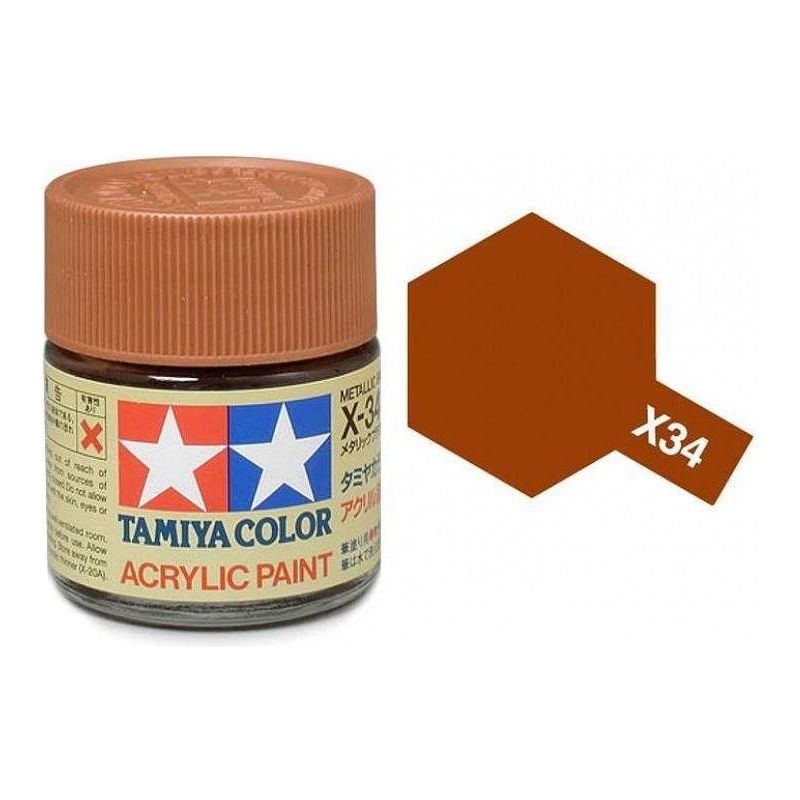 TAMIYA ACRYLIC MINI X-34 METAL. BROWN-Tamiya-ProHobbies