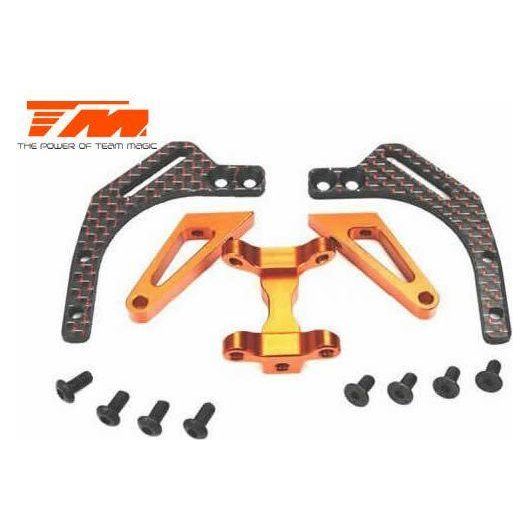 Team Magic E4D MF Aluminum Upper Plate Support - Orange-Team Magic-ProHobbies