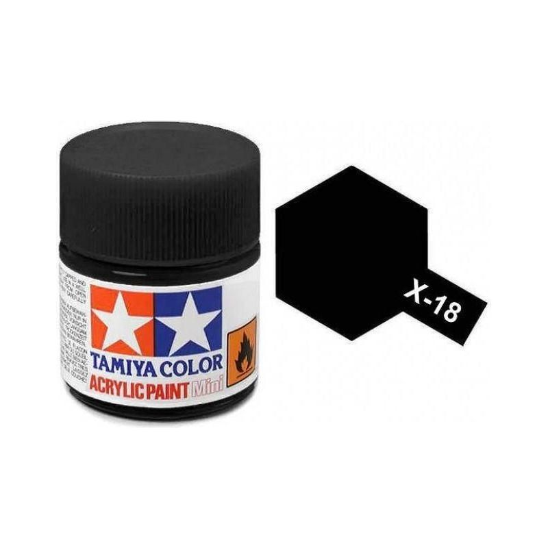 Tamiya Acrylic Mini x-18 SEMI GLOSS BLACK-Tamiya-ProHobbies