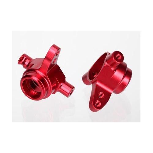 Traxxas Steering blocks, 6061-T6 aluminum, left & right (red-anodized) 6837R-Traxxas-ProHobbies