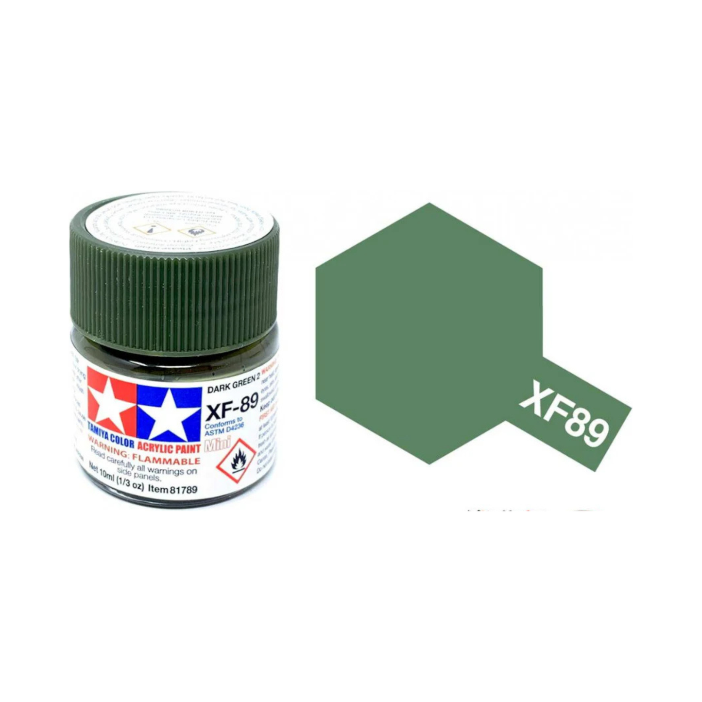 TAMIYA ACRYLIC MINI XF-89 DARK GREEN 2-Tamiya-ProHobbies