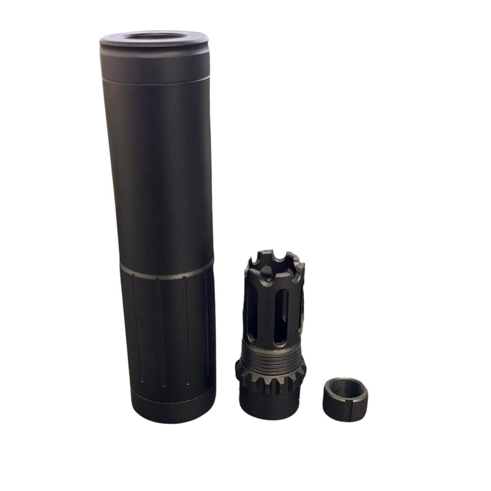 Ghost suppressor + 19mm Flash hider adapter + 14mm CCW adapter