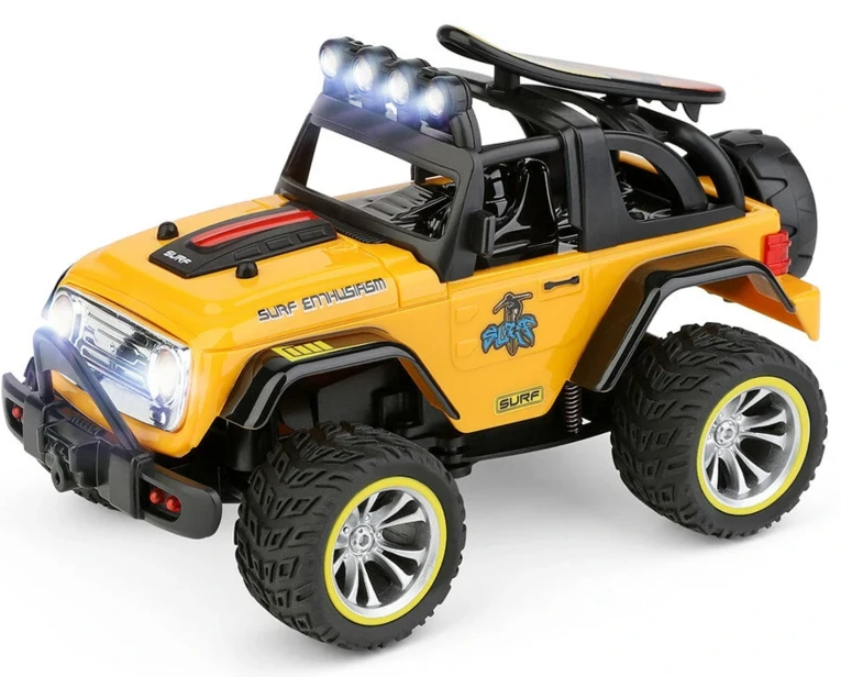 WL TOYS 1:32 ELECTRIC TWO-WHEEL DRIVE OFF-ROAD VEHICLE - YELLOW