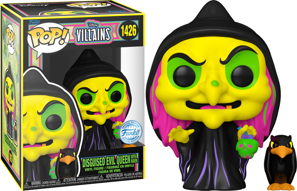 Snow White (1937) - Disguised Evil Queen with Raven Blacklight Pop! Vinyl Figure