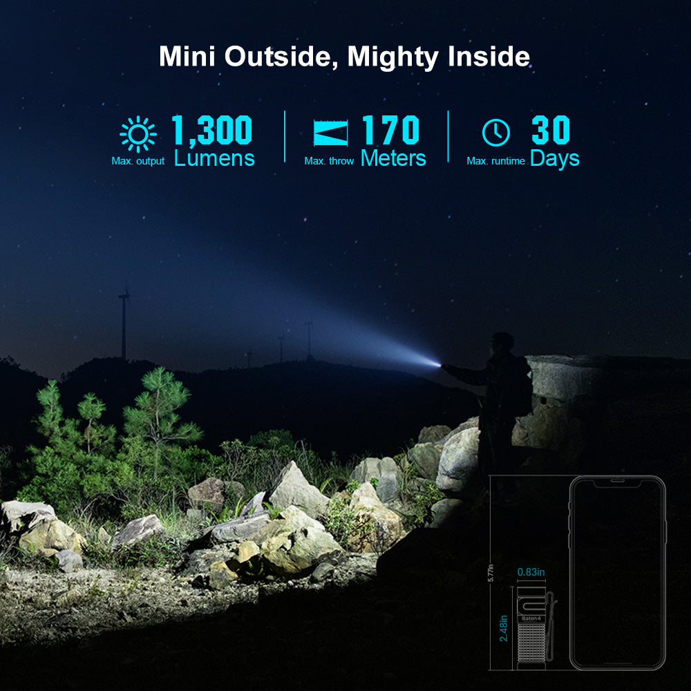 
                  
                    Olight Baton 4 1300 Lumens Compact Rechargeable Pocket Torch
                  
                