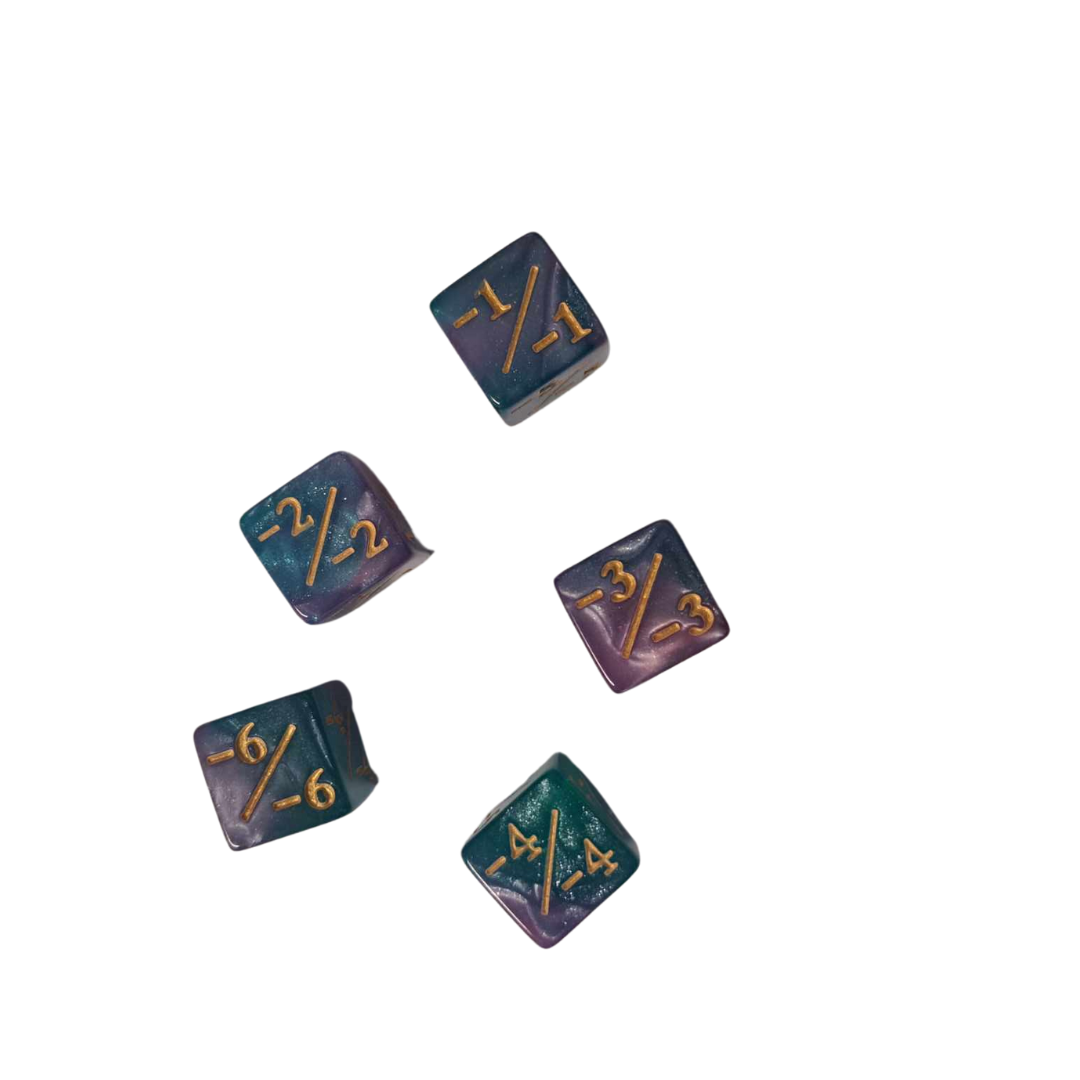 
                  
                    Counter Dice 5pce +1/+1 -1/-1  - MTG Magic The Gathering TCG counters
                  
                