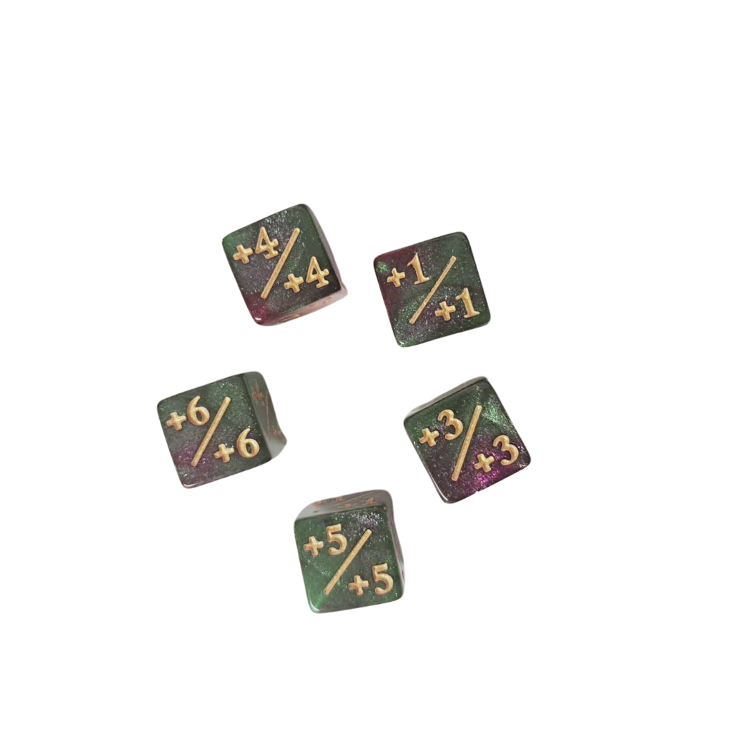 
                  
                    Counter Dice 5pce +1/+1 -1/-1  - MTG Magic The Gathering TCG counters
                  
                